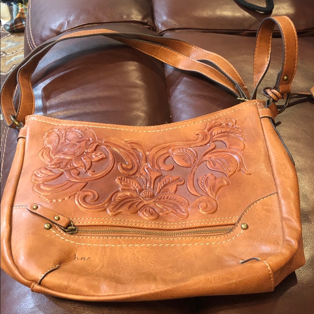 Tooled leather look boc purse